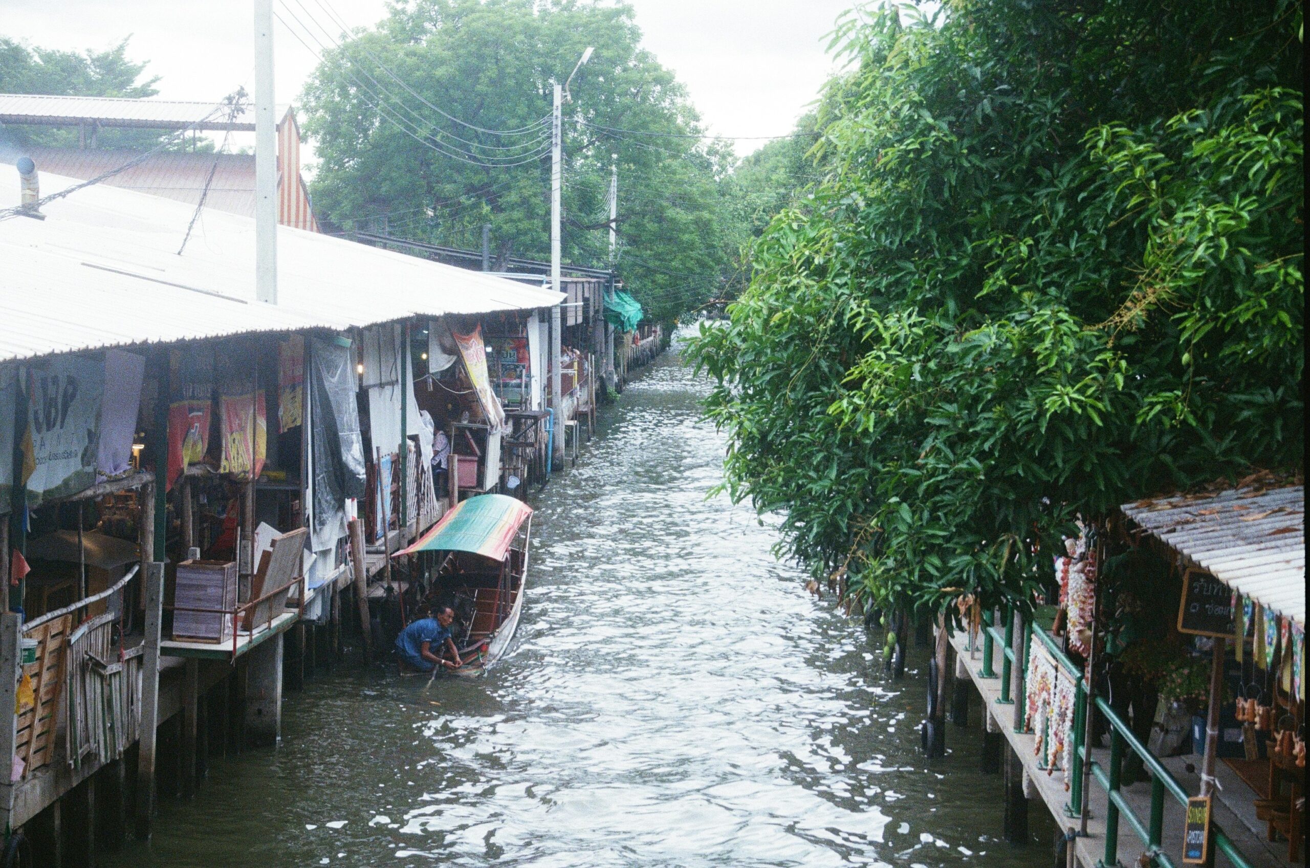 Floating market with boat